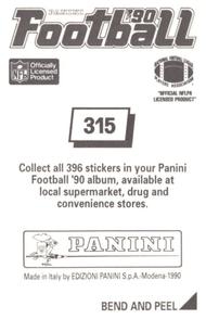 1990 Panini Stickers #315 Myron Guyton Back