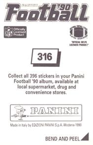 1990 Panini Stickers #316 Terry Kinard Back