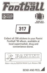 1990 Panini Stickers #317 Mark Bavaro Back