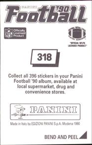 1990 Panini Stickers #318 Phil Simms Back
