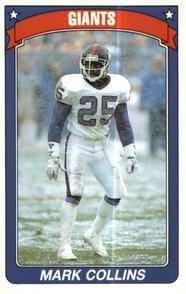 1990 Panini Stickers #322 Mark Collins Front