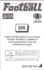 1990 Panini Stickers #326 Anthony Toney Back