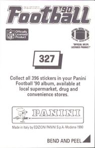 1990 Panini Stickers #327 Seth Joyner Back