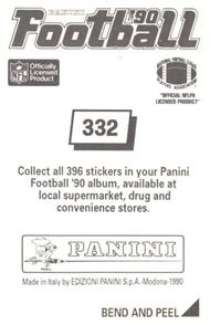 1990 Panini Stickers #332 Byron Evans Back