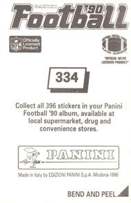 1990 Panini Stickers #334 Philadelphia Eagles Crest Back