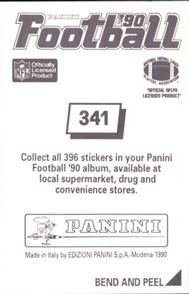 1990 Panini Stickers #341 Ken Harvey Back