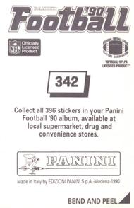 1990 Panini Stickers #342 Luis Sharpe Back