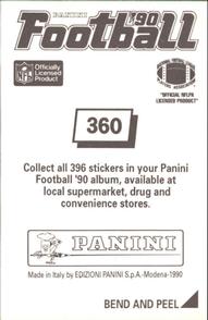 1990 Panini Stickers #360 San Francisco 49ers Crest Back