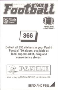 1990 Panini Stickers #366 Lars Tate Back
