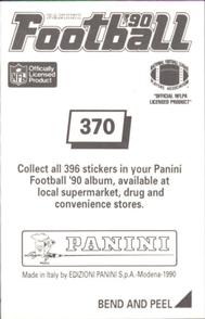 1990 Panini Stickers #370 Mark Robinson Back