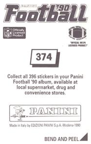 1990 Panini Stickers #374 Harry Hamilton Back