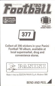 1990 Panini Stickers #377 Ervin Randle Back