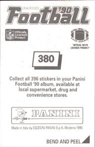 1990 Panini Stickers #380 Jim Lachey Back