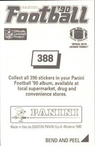 1990 Panini Stickers #388 Art Monk Back