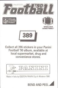 1990 Panini Stickers #389 Gary Clark Back