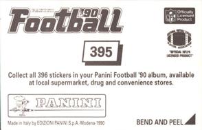 1990 Panini Stickers #395 SB XXIV Action Back