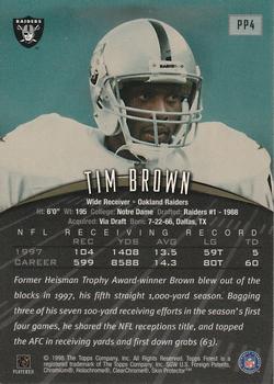 1998 Finest - Pre-Production #PP4 Tim Brown Back