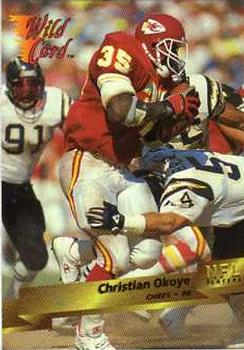 1993 Wild Card #68 Christian Okoye Front