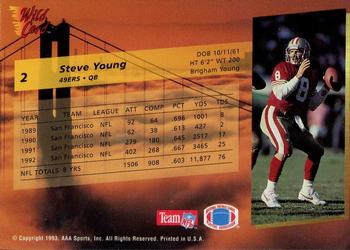 1993 Wild Card #2 Steve Young Back