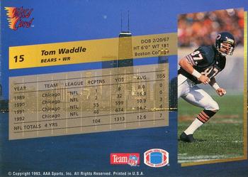 1993 Wild Card #15 Tom Waddle Back