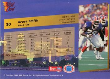 1993 Wild Card #30 Bruce Smith Back