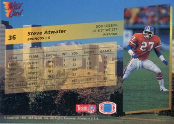 1993 Wild Card #36 Steve Atwater Back