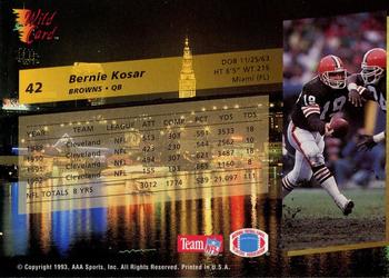 1993 Wild Card #42 Bernie Kosar Back