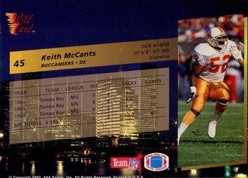1993 Wild Card #45 Keith McCants Back