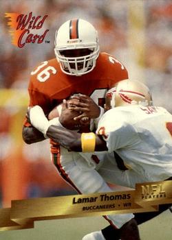 1993 Wild Card #49 Lamar Thomas Front