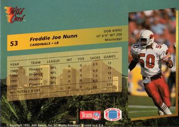 1993 Wild Card #53 Freddie Joe Nunn Back