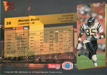1993 Wild Card #58 Marion Butts Back