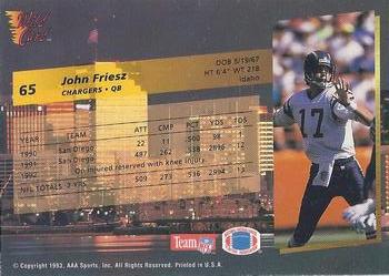 1993 Wild Card #65 John Friesz Back