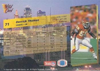 1993 Wild Card #71 Derrick Thomas Back