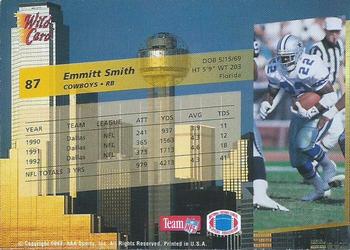1993 Wild Card #87 Emmitt Smith Back
