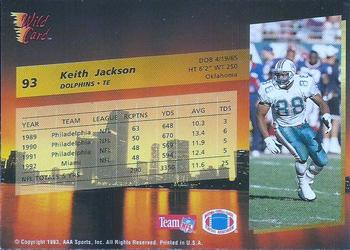 1993 Wild Card #93 Keith Jackson Back