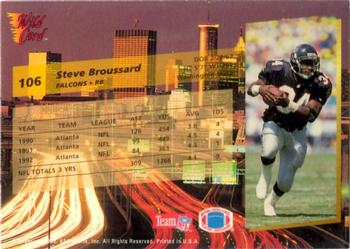 1993 Wild Card #106 Steve Broussard Back