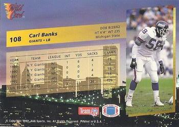 1993 Wild Card #108 Carl Banks Back