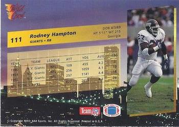1993 Wild Card #111 Rodney Hampton Back