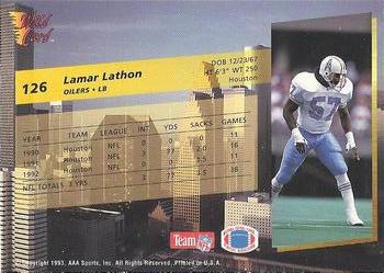 1993 Wild Card #126 Lamar Lathon Back