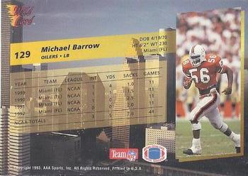 1993 Wild Card #129 Micheal Barrow Back
