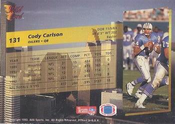 1993 Wild Card #131 Cody Carlson Back