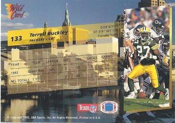 1993 Wild Card #133 Terrell Buckley Back