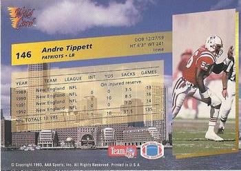 1993 Wild Card #146 Andre Tippett Back
