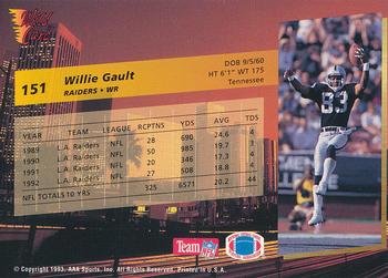 1993 Wild Card #151 Willie Gault Back