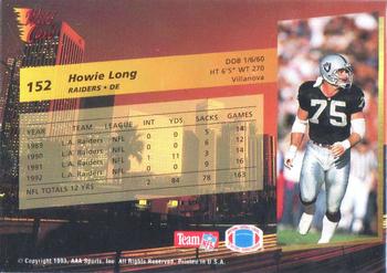 1993 Wild Card #152 Howie Long Back