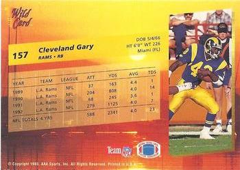 1993 Wild Card #157 Cleveland Gary Back