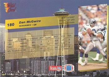 1993 Wild Card #180 Dan McGwire Back