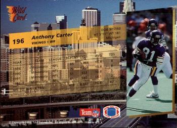 1993 Wild Card #196 Anthony Carter Back