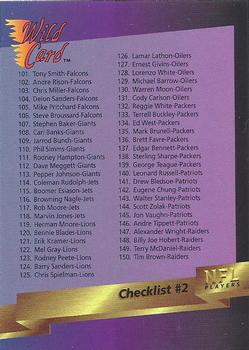 1993 Wild Card #200 Checklist 2: 101-200 Front