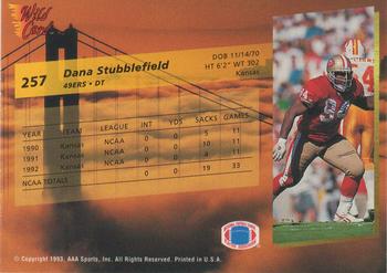 1993 Wild Card #257 Dana Stubblefield Back